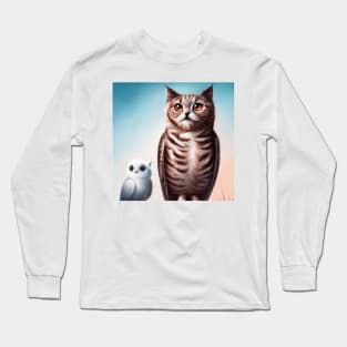 a Cat and an Owl | Cat & Owl | Animals | Gift for PetLovers | Coolest | Fun Long Sleeve T-Shirt